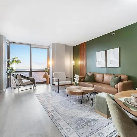 Oak Park Downtown King Bed Rooftop Fitness Center Top Flr City View Exterior photo